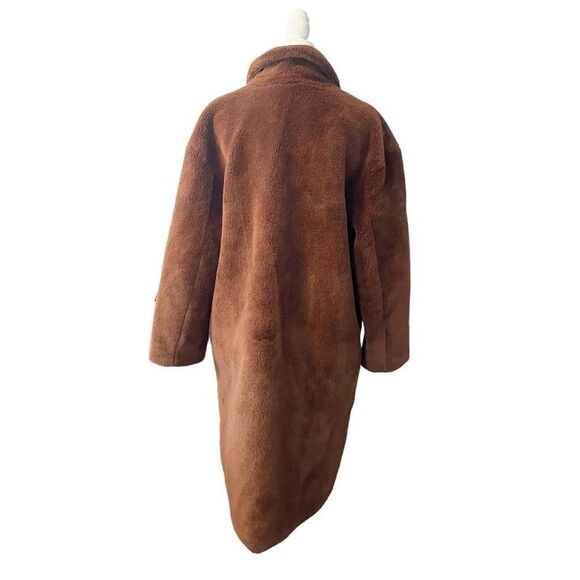 Rebecca Minkoff Faux Shearling Double Breasted Brown Coat XL - Picture 3 of 7